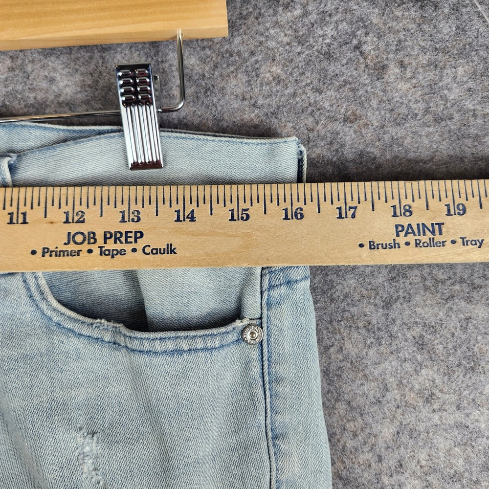 PacSun Skinny Denim Shorts Mens 30‎ Light Blue Distressed Raw Hem 170SP179000PC - Picture 4 of 16